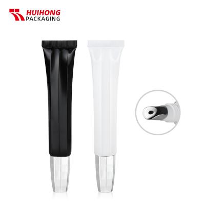Tubo dobrável ecologicamente correto personalizado preto e branco tubo de aperto de bálsamo labial de massagem de liga de zinco
